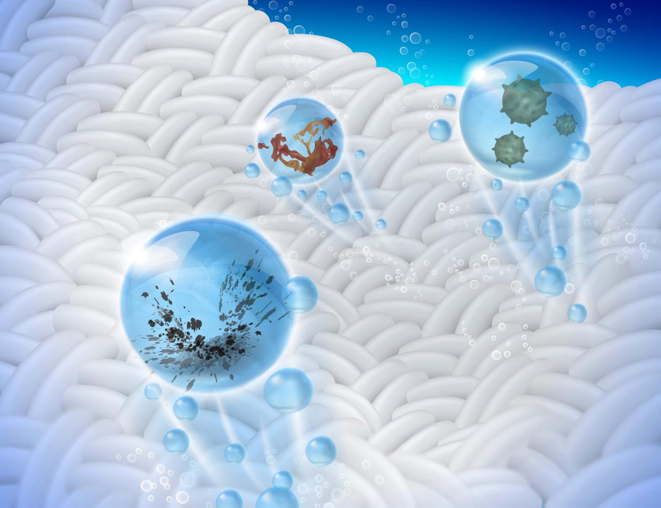 Dirt removal by cleansers illustration