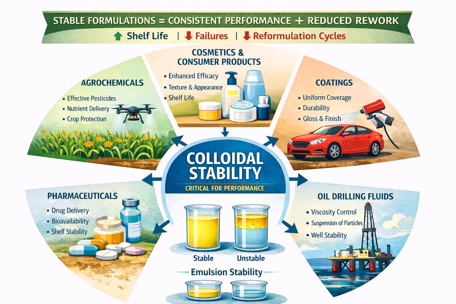 Colloidal stability importance across industries